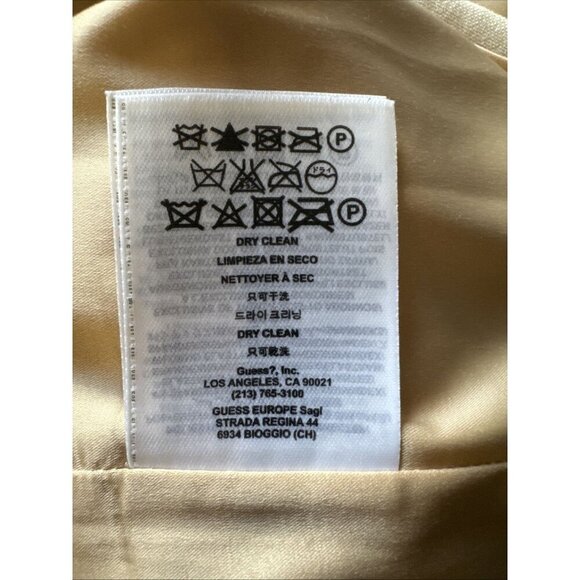 Guess By Marciano Cream Dress Size 8 41% Wool Fine Lines Structured Silhouette - Picture 12 of 14